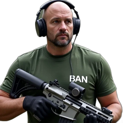 weapon, staff, man, bald transparent PNG cut-out
