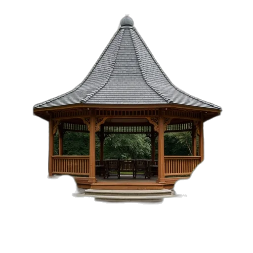 building, umbrella, furniture, 3d render transparent PNG cut-out