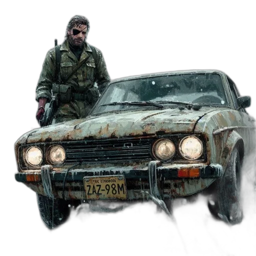car, weapon, jacket, concept art transparent PNG cut-out
