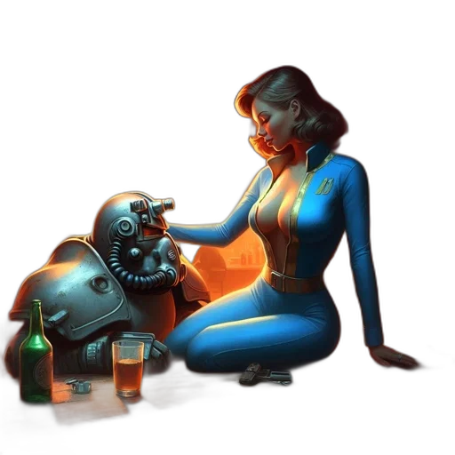 robot, concept art, comic book art, cyberpunk transparent PNG cut-out