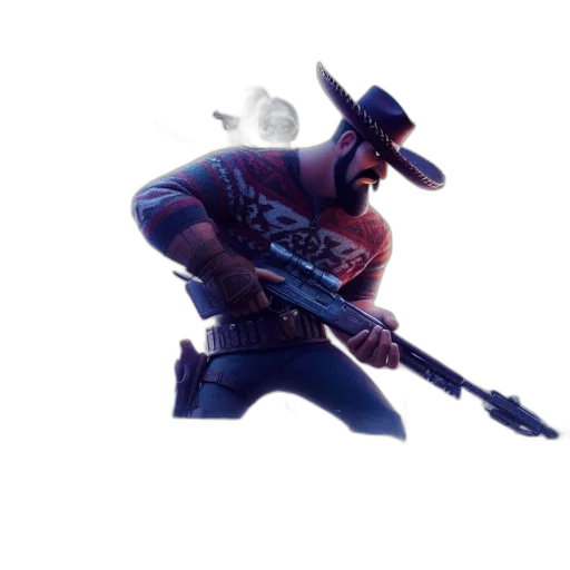 weapon, staff, hat, mask transparent PNG cut-out