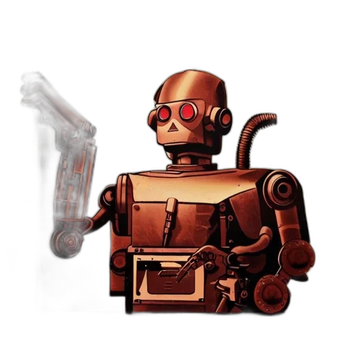robot, weapon, staff, concept art transparent PNG cut-out
