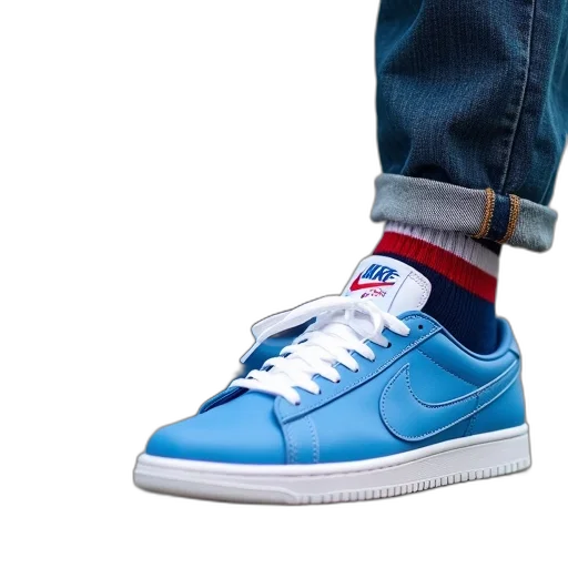 shoes, photorealistic, 3d render, blue transparent PNG cut-out