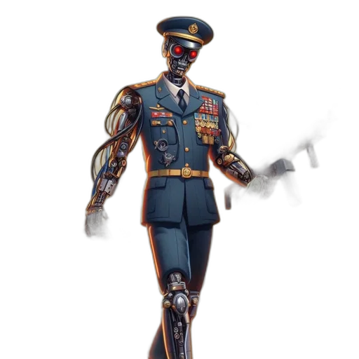 staff, robot, weapon, jacket transparent PNG cut-out