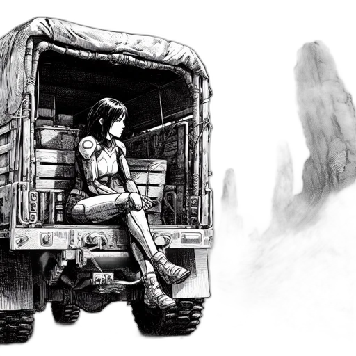 robot, car, concept art, comic book art transparent PNG cut-out