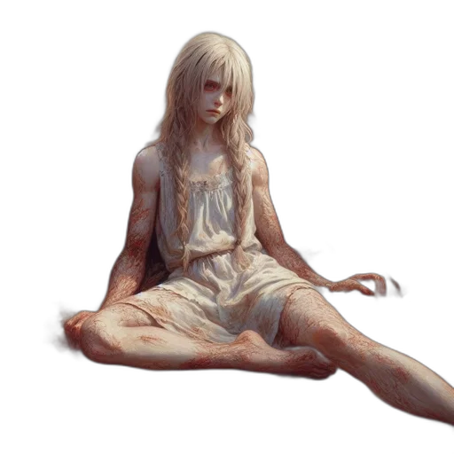 creature, dress, hair, concept art transparent PNG cut-out