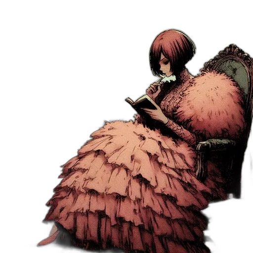 dress, weapon, sword, hair transparent PNG cut-out