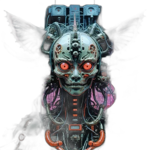 robot, mask, face, cyberpunk transparent PNG cut-out