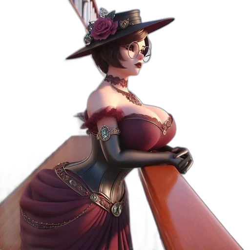 hat, dress, crown, staff transparent PNG cut-out