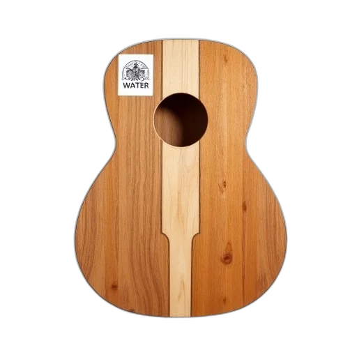 wooden, guitar, body, natural transparent PNG cut-out
