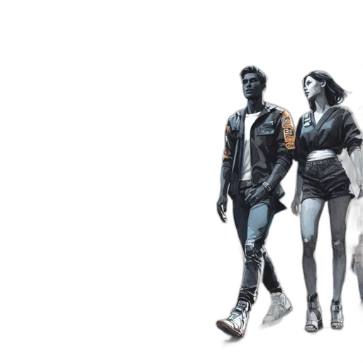 jacket, concept art, comic book art, cyberpunk transparent PNG cut-out