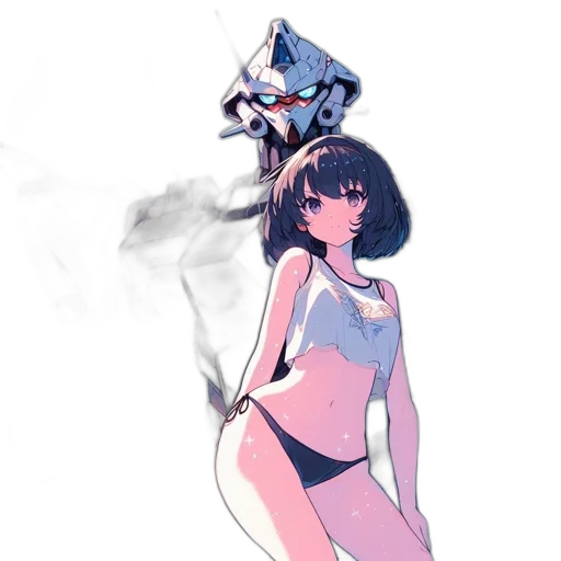 robot, mask, weapon, dress transparent PNG cut-out