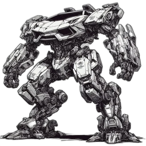 robot, weapon, concept art, 3d render transparent PNG cut-out