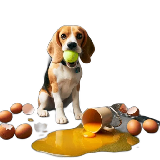 food, photorealistic, beagle, dog transparent PNG cut-out