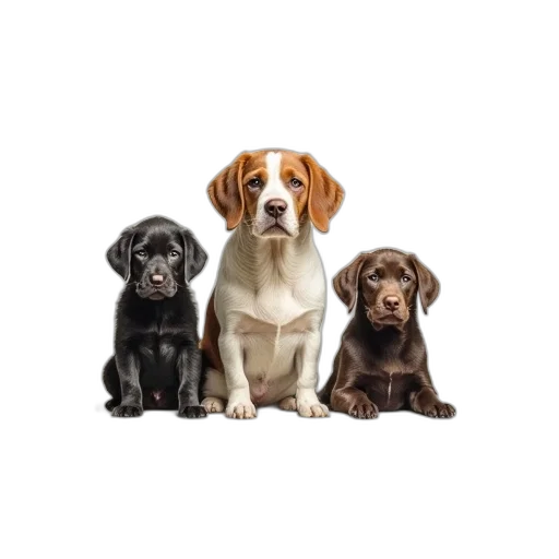 animal, photorealistic, three, labs transparent PNG cut-out