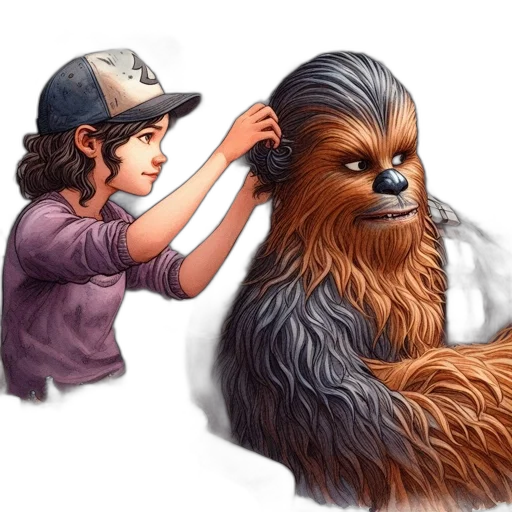 hair, concept art, photorealistic, comic book art transparent PNG cut-out
