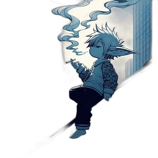 jacket, dragon, staff, mask transparent PNG cut-out