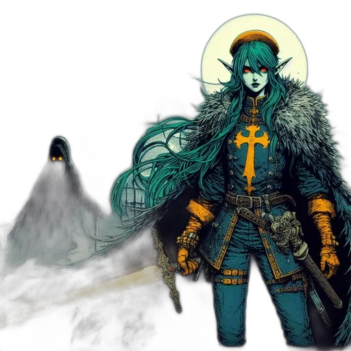 fantasy art, concept art, comic book art, watercolor transparent PNG cut-out