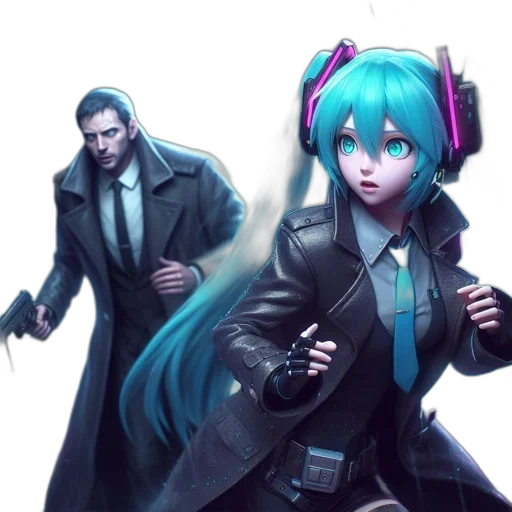 jacket, concept art, cyberpunk, anime transparent PNG cut-out