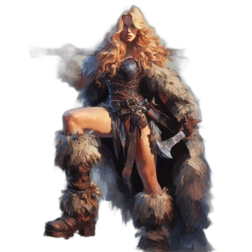 dress, creature, weapon, hair transparent PNG cut-out