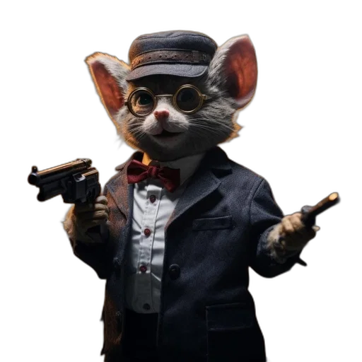 staff, animal, jacket, weapon transparent PNG cut-out