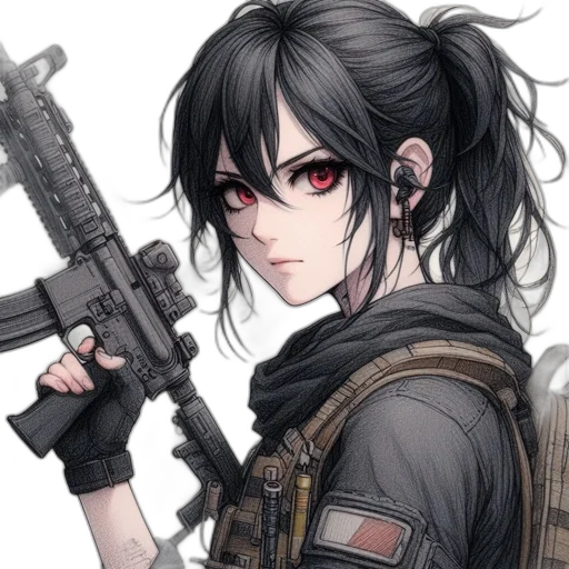 weapon, staff, face, anime transparent PNG cut-out