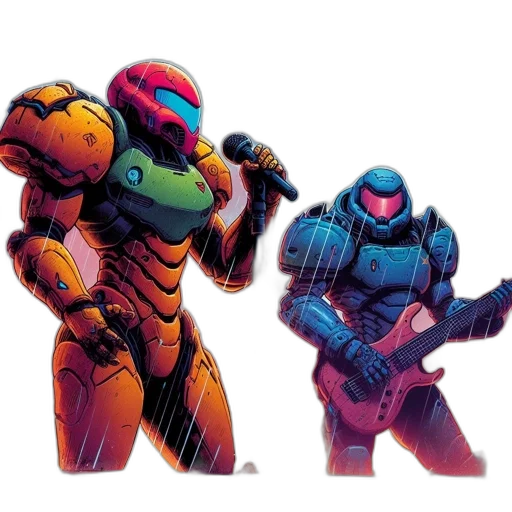 robot, concept art, comic book art, pixel art transparent PNG cut-out
