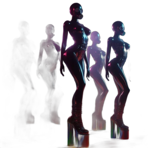 robot, 3d render, concept art, cyberpunk transparent PNG cut-out
