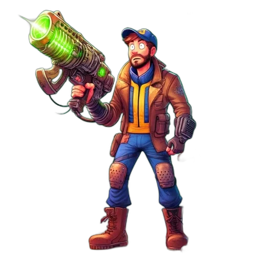 weapon, staff, jacket, bottle transparent PNG cut-out