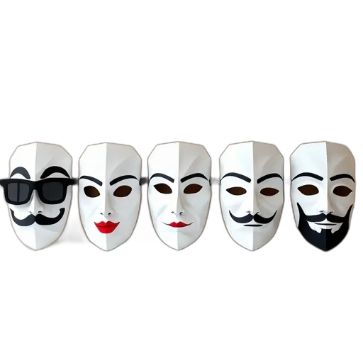 mask, face, concept art, collection transparent PNG cut-out