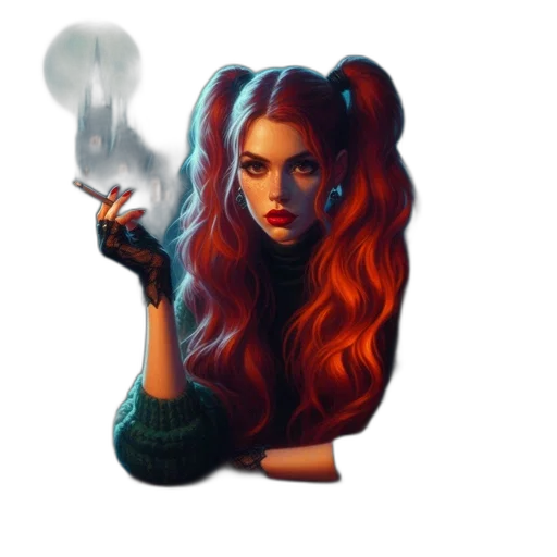 hair, weapon, staff, fantasy art transparent PNG cut-out