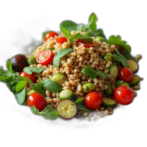 food, barley, salad, ratatoa transparent PNG cut-out