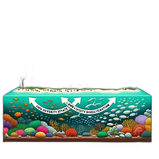 concept art, underwater, beach, illustrated transparent PNG cut-out
