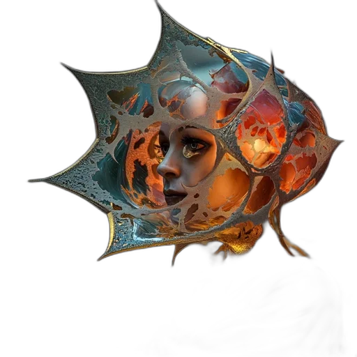 mask, dragon, face, staff transparent PNG cut-out