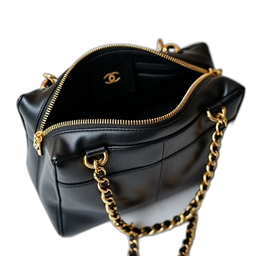 dark, black, leather, chanel transparent PNG cut-out