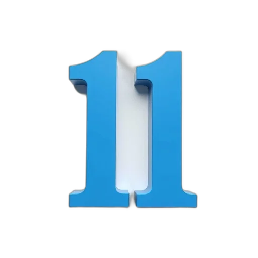 3d render, number, thirteen, blue transparent PNG cut-out