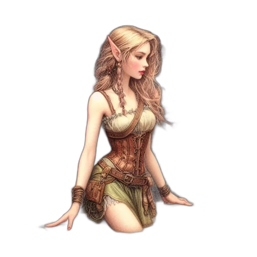 dress, staff, crown, jewelry transparent PNG cut-out