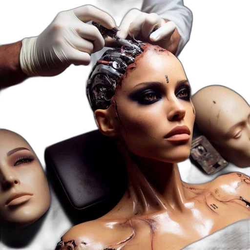 hair, photorealistic, cyberpunk, concept art transparent PNG cut-out