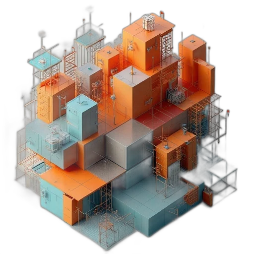 building, furniture, 3d render, concept art transparent PNG cut-out