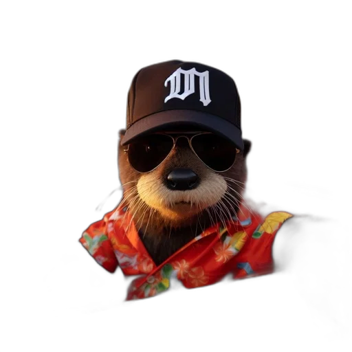 hat, animal, jacket, photorealistic transparent PNG cut-out