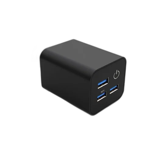 black, rectangular, power, adapter transparent PNG cut-out