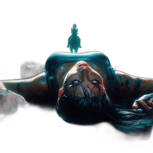 concept art, comic book art, cyberpunk, photorealistic transparent PNG cut-out