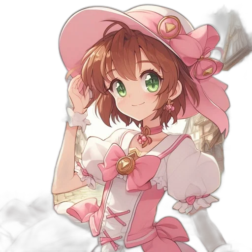 staff, hat, dress, weapon transparent PNG cut-out