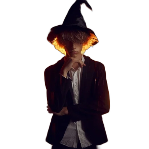 hat, staff, mask, jacket transparent PNG cut-out