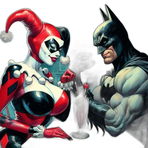 comic book art, concept art, harley, quinn transparent PNG cut-out