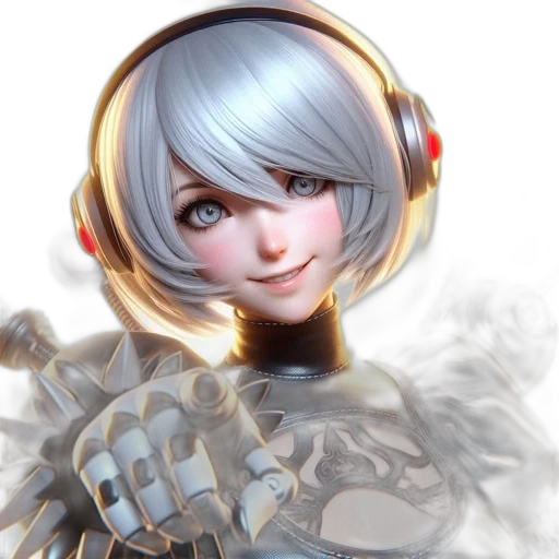 robot, staff, face, weapon transparent PNG cut-out