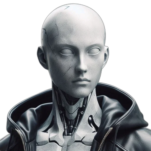 robot, face, mask, jacket transparent PNG cut-out