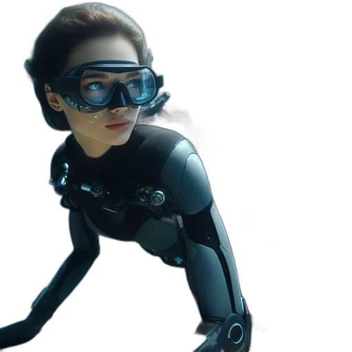 robot, cyberpunk, 3d render, concept art transparent PNG cut-out