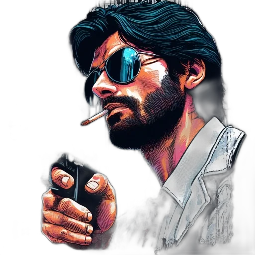jacket, comic book art, concept art, pixel art transparent PNG cut-out