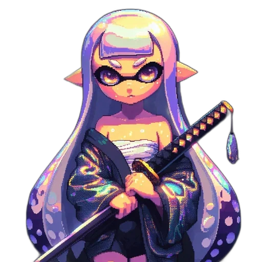 weapon, staff, dress, pixel art transparent PNG cut-out